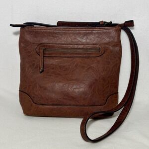 G.H. Bass & Co Faux Leather Shoulder Crossbody Handbag‎ Autumnal Brown Casual